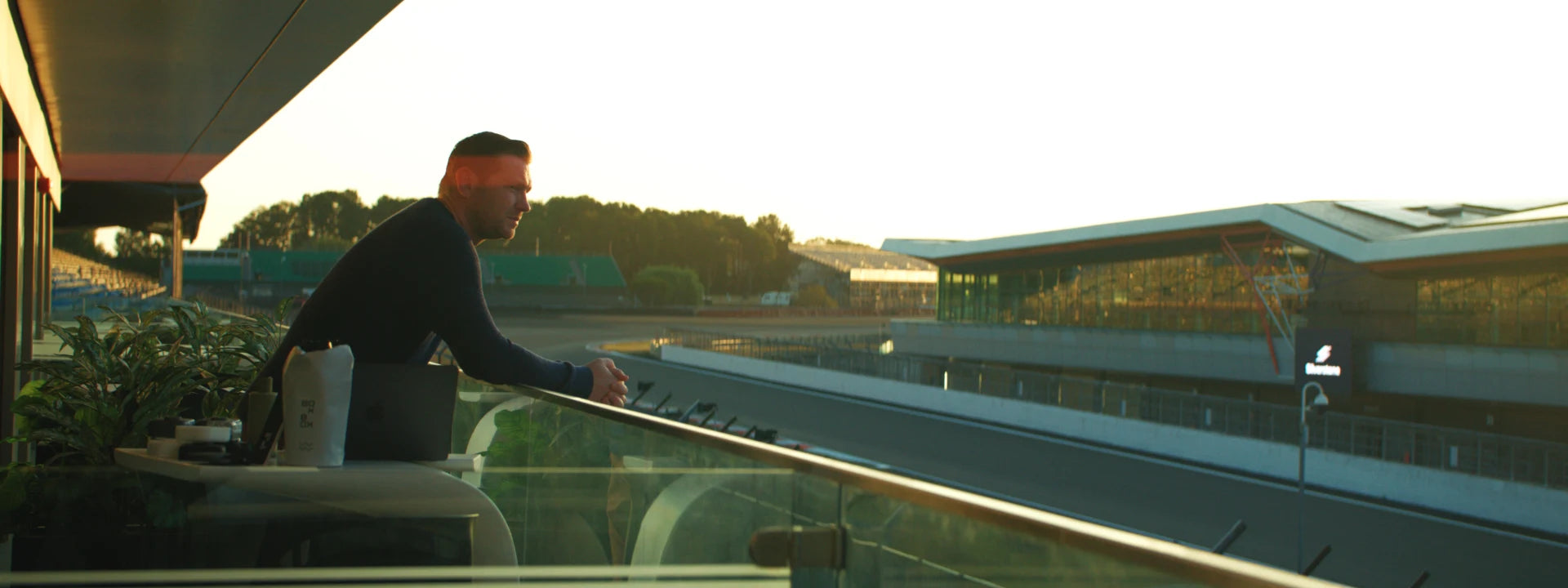 A quiet moment at the racing circuit.
